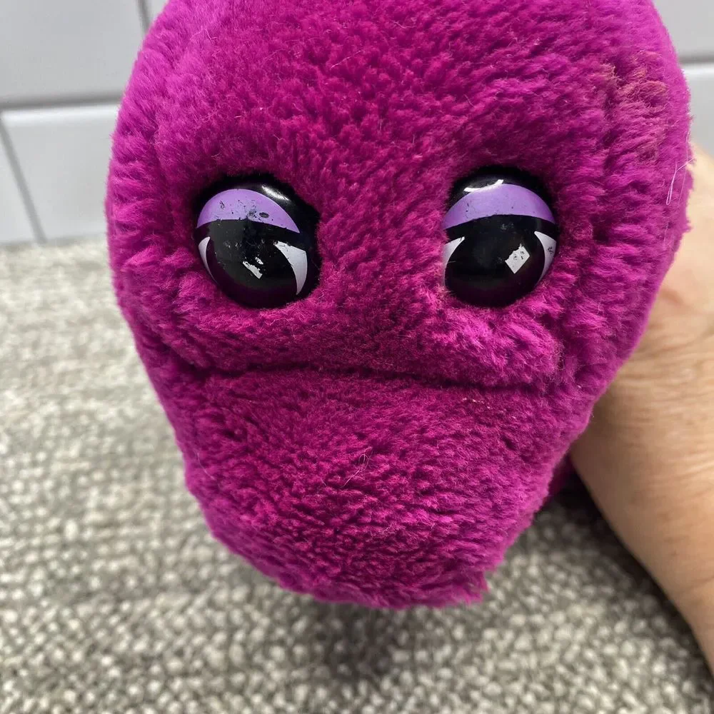 1992 Barney Plush‎ VTG Purple green Foot Embroidered BARNEY Tush Tag Attached